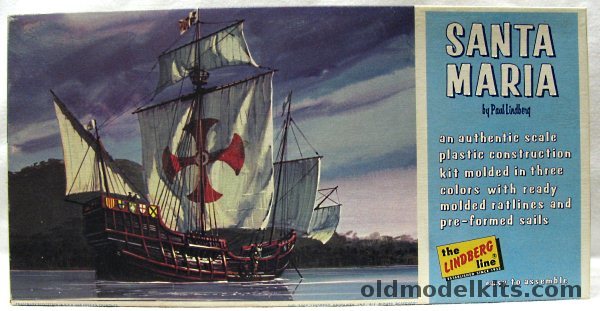 Lindberg 1/118 Santa Maria with Sails - Columbus Flag Ship, 828-150 plastic model kit